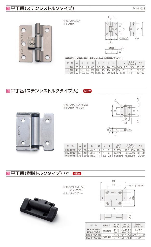 スライド丁番・各種丁番 | 製品カタログ | 井上金物株式会社 - 愛知県名古屋市の住宅設備用、家具用、機械用の部品を取り扱う部品専門会社