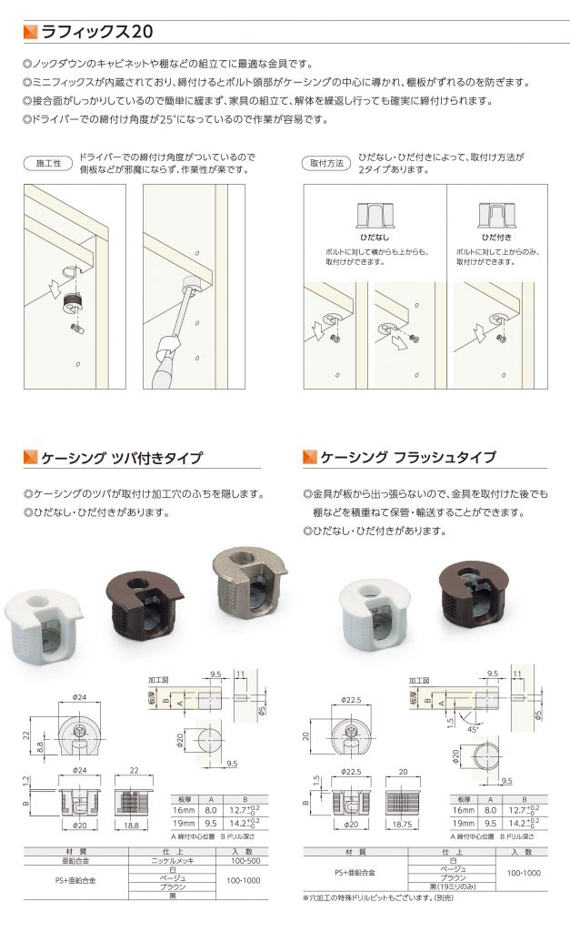 ラフィックス20 | 棚受・棚柱・連結金具 | 製品カタログ | 井上金物